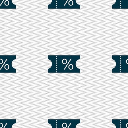 ticket discount icon sign. Seamless abstract background with geometric shapes. Vector illustrationのイラスト素材