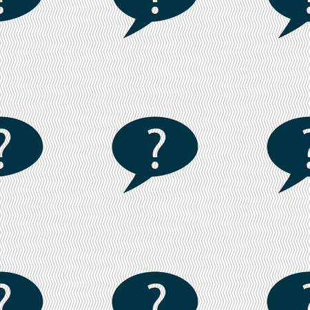 Question mark sign icon. Help speech bubble symbol. FAQ sign. Seamless abstract background with geometric shapes. Vector illustrationのイラスト素材
