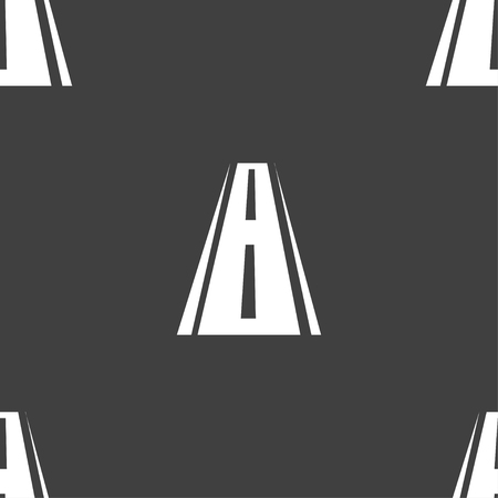 Road icon sign. Seamless pattern on a gray background. Vector illustrationのイラスト素材
