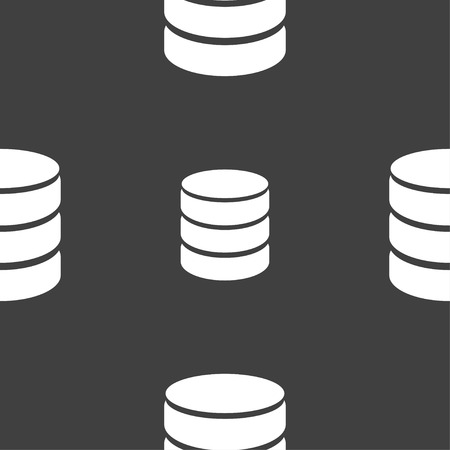 Hard disk and database sign icon. flash drive stick symbol. Seamless pattern on a gray background. Vector illustrationのイラスト素材