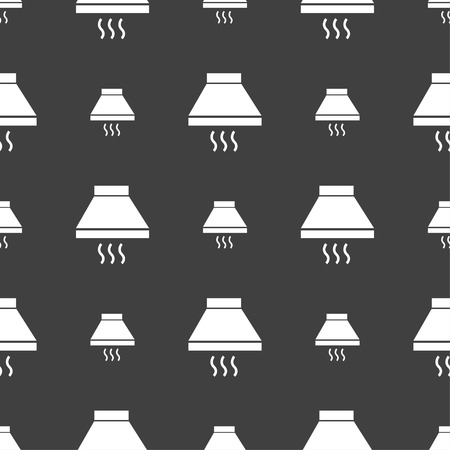 Kitchen hood icon sign. Seamless pattern on a gray background. Vector illustrationのイラスト素材