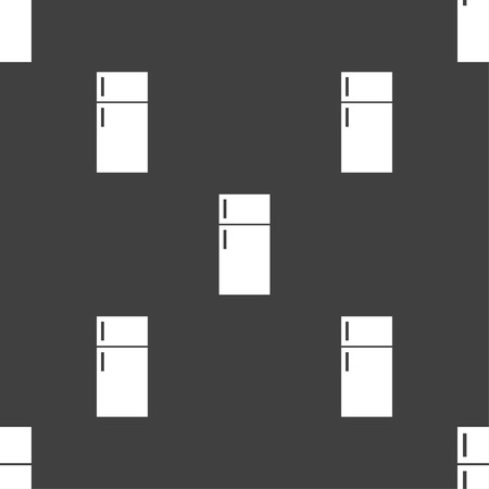 Refrigerator icon sign. Seamless pattern on a gray background. Vector illustrationのイラスト素材