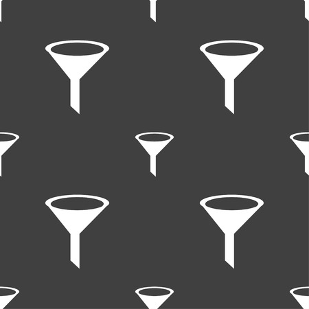 Funnel icon sign. Seamless pattern on a gray background. Vector illustrationのイラスト素材