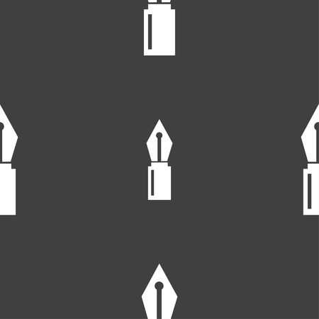 Pen sign icon. Edit content button. Seamless pattern on a gray background. Vector illustrationのイラスト素材