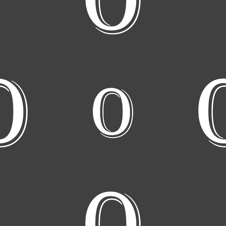 number zero icon sign. Seamless pattern on a gray background. Vector illustrationのイラスト素材