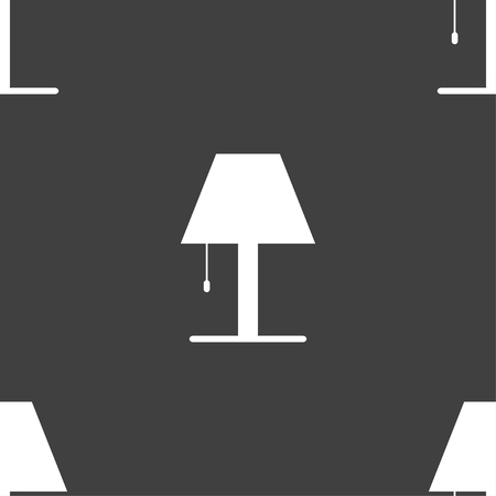 Lamp icon sign. Seamless pattern on a gray background. Vector illustrationのイラスト素材