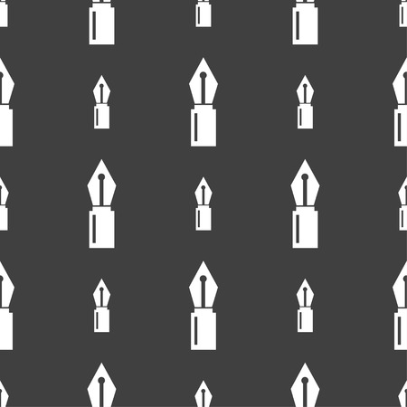 Pen sign icon. Edit content button. Seamless pattern on a gray background. Vector illustrationのイラスト素材