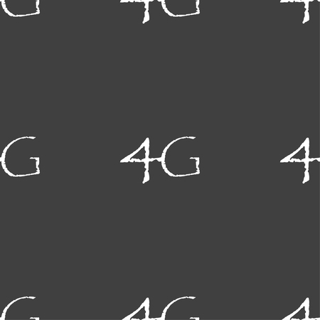 4G sign icon. Mobile telecommunications technology symbol. Seamless pattern on a gray background. Vector illustrationのイラスト素材