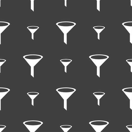 Funnel icon sign. Seamless pattern on a gray background. Vector illustrationのイラスト素材