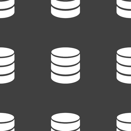 Hard disk and database sign icon. flash drive stick symbol. Seamless pattern on a gray background. Vector illustrationのイラスト素材