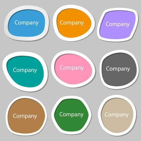 company sign icon. tradition symbol. Business abstract circle logo. Multicolored paper stickers. illustrationの写真素材