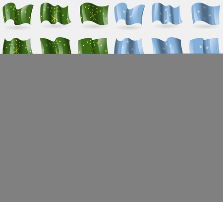 Adygea, Micronesia, Antigua and Barbuda, Lesothe. Set of 36 flags of the countries of the world. illustrationの写真素材