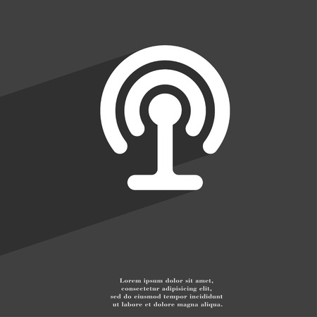 Wifi icon symbol Flat modern web design with long shadow and space for your text. illustrationの写真素材