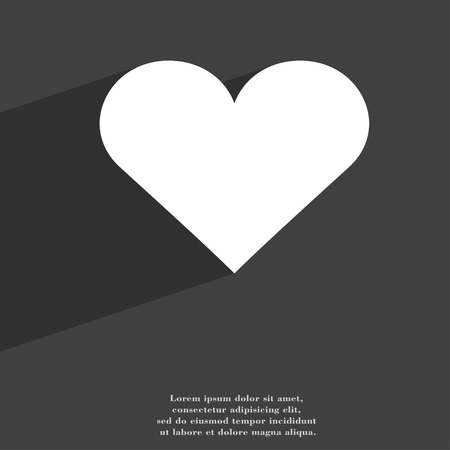 Heart, Love icon symbol Flat modern web design with long shadow and space for your text. illustrationの写真素材