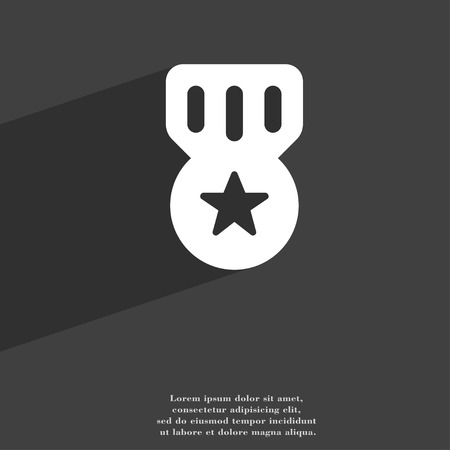 Award, Medal of Honor icon symbol Flat modern web design with long shadow and space for your text. illustrationの写真素材