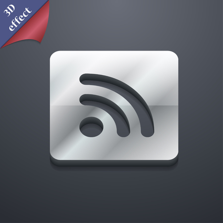 RSS feed icon symbol. 3D style. Trendy, modern design with space for your text illustration. Rastrized copyの写真素材