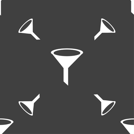 Funnel icon sign. Seamless pattern on a gray background. illustrationの写真素材
