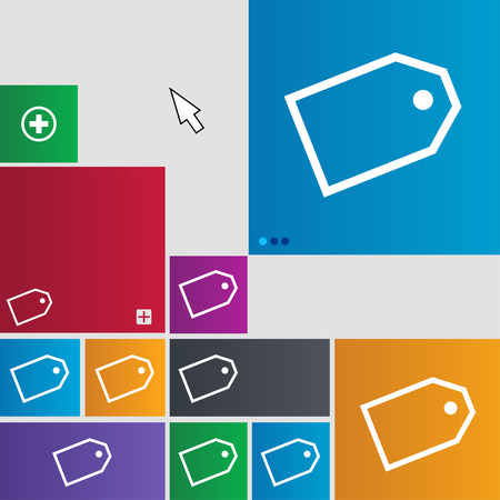 Web stickers icon sign. buttons. Modern interface website buttons with cursor pointer. illustrationの写真素材