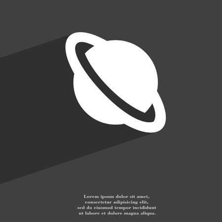 Jupiter planet icon symbol Flat modern web design with long shadow and space for your text. illustrationの写真素材