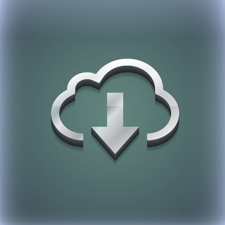 Download from cloud icon symbol. 3D style. Trendy, modern design with space for your text illustration. Raster versionの写真素材
