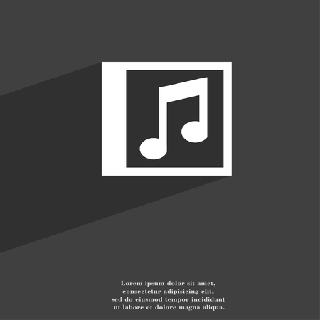 Audio, MP3 file icon symbol Flat modern web design with long shadow and space for your text. illustrationの写真素材