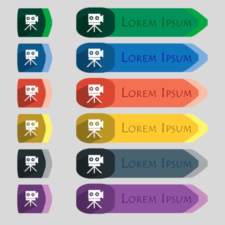 Video camera sign icon.content button. Set colourful buttons. illustrationの写真素材