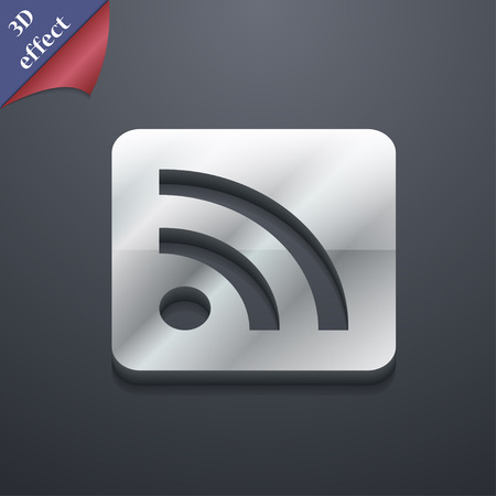 RSS feed icon symbol. 3D style. Trendy, modern design with space for your text illustration. Rastrized copyの写真素材