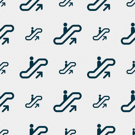 elevator, Escalator, Staircase icon sign. Seamless pattern with geometric texture. illustrationの写真素材