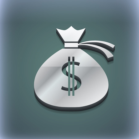 Money bag icon symbol. 3D style. Trendy, modern design with space for your text illustration. Raster versionの写真素材