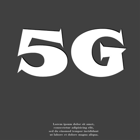 5G icon symbol Flat modern web design with long shadow and space for your text. illustrationの写真素材