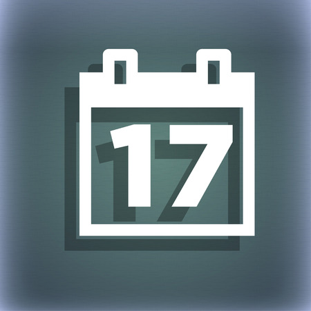 Calendar, Date or event reminder icon symbol on the blue-green abstract background with shadow and space for your text. illustrationの写真素材