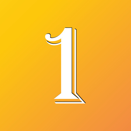 number one icon symbol Flat modern web design with long shadow and space for your text. illustrationの写真素材