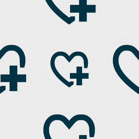 Heart sign icon. Love symbol. Seamless abstract background with geometric shapes. illustrationの写真素材