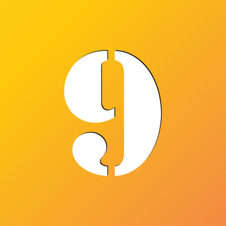 number Nine icon symbol Flat modern web design with long shadow and space for your text. illustrationの写真素材
