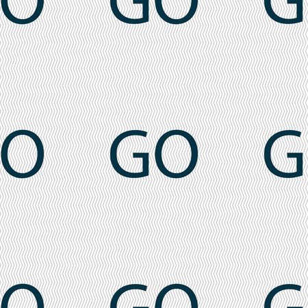 GO sign icon. Seamless abstract background with geometric shapes. illustrationの写真素材