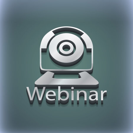 Webinar web camera icon symbol. 3D style. Trendy, modern design with space for your text...
