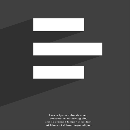 Left-aligned icon symbol Flat modern web design with long shadow and space for your text. illustrationの写真素材