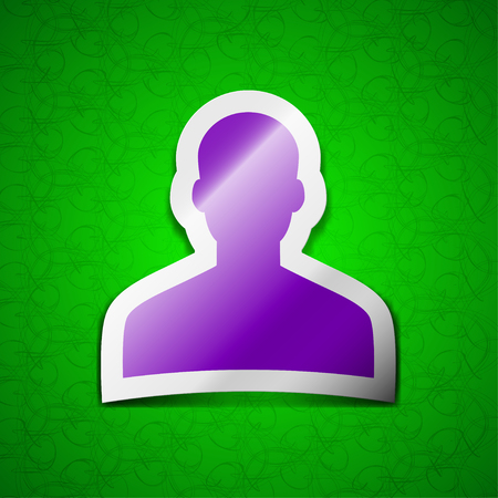 User, Person, Log in icon sign. Symbol chic colored sticky label on green background. illustrationの写真素材