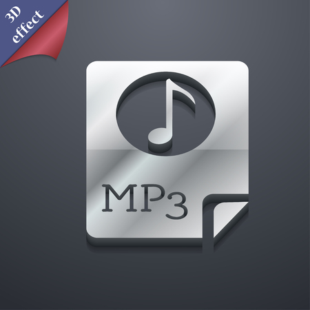 Audio, MP3 file icon symbol. 3D style. Trendy, modern design with space for your text illustration. Rastrized copyの写真素材