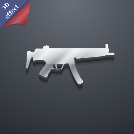 machine gun icon symbol. 3D style. Trendy, modern design with space for your text illustration. Rastrized copyの写真素材