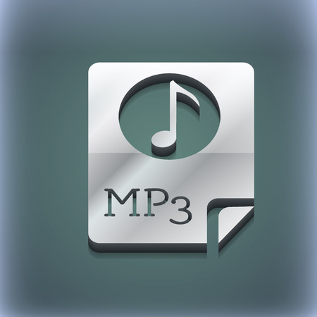 Audio, MP3 file icon symbol. 3D style. Trendy, modern design with space for your text illustration. Raster versionの写真素材