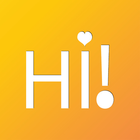 HI icon symbol Flat modern web design with long shadow and space for your text. illustrationの写真素材