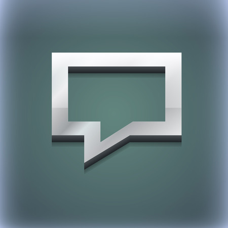Speech bubble, Think cloud icon symbol. 3D style. Trendy, modern design with space for your text illustration. Raster versionの写真素材