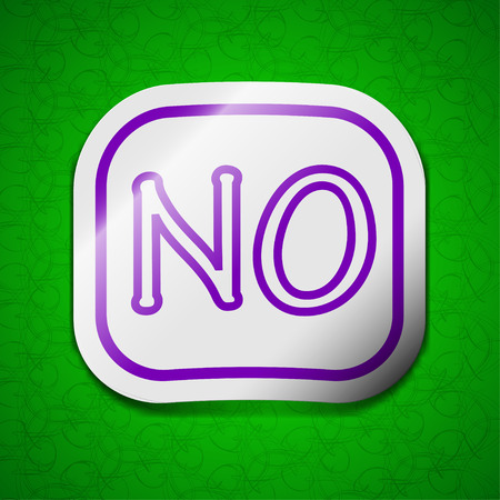 NO Norway translation icon sign. Symbol chic colored sticky label on green background. illustrationの写真素材