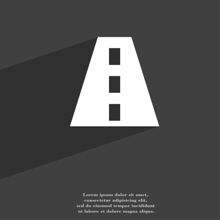 Road icon symbol Flat modern web design with long shadow and space for your text. illustrationの写真素材