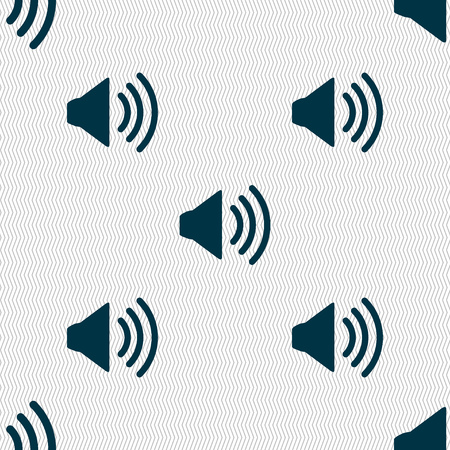 Speaker volume sign icon. Sound symbol. Seamless abstract background with geometric shapes. illustrationの写真素材