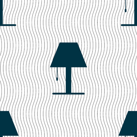 Lamp icon sign. Seamless pattern with geometric texture. illustrationの写真素材