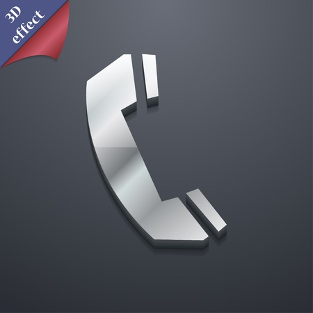 Phone icon symbol. 3D style. Trendy, modern design with space for your text illustration. Rastrized copyの写真素材