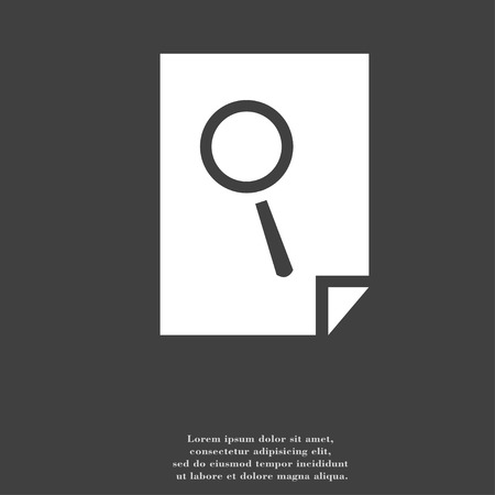 Search in file icon symbol Flat modern web design with long shadow and space for your text. illustrationの写真素材
