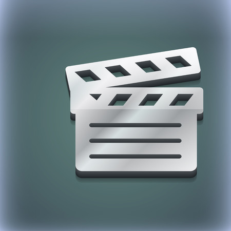 Cinema Clapper icon symbol. 3D style. Trendy, modern design with space for your text illustration. Raster versionの写真素材